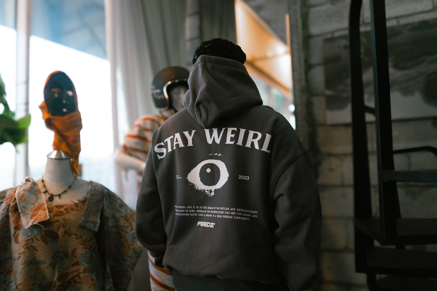 Stay Weird Hoodie - Dark Grey
