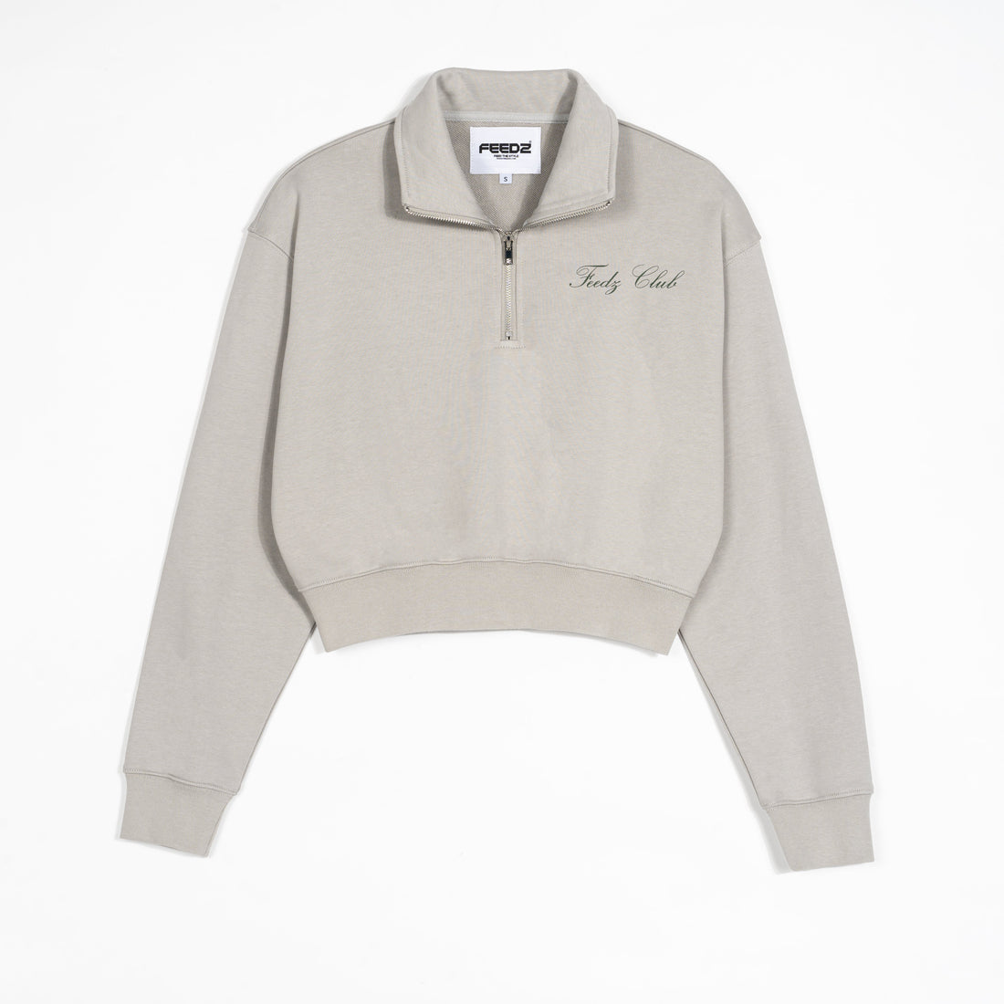 Feedz Club Women Cropped Zip Sweatshirt Feedz