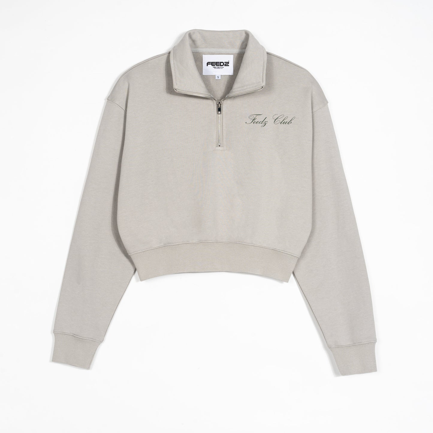 Feedz Club Women Cropped Zip Sweatshirt Feedz