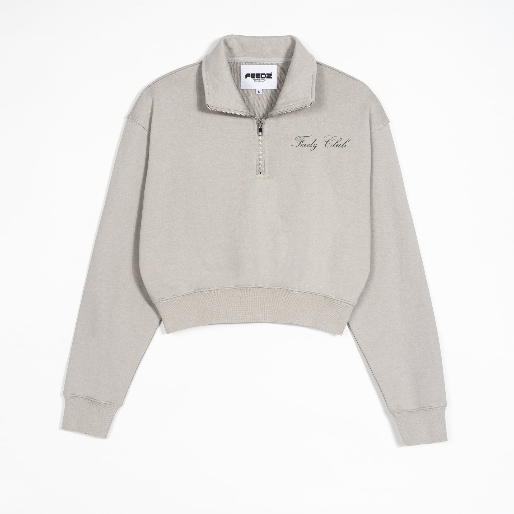 Feedz Club Women Cropped Zip Sweatshirt Feedz