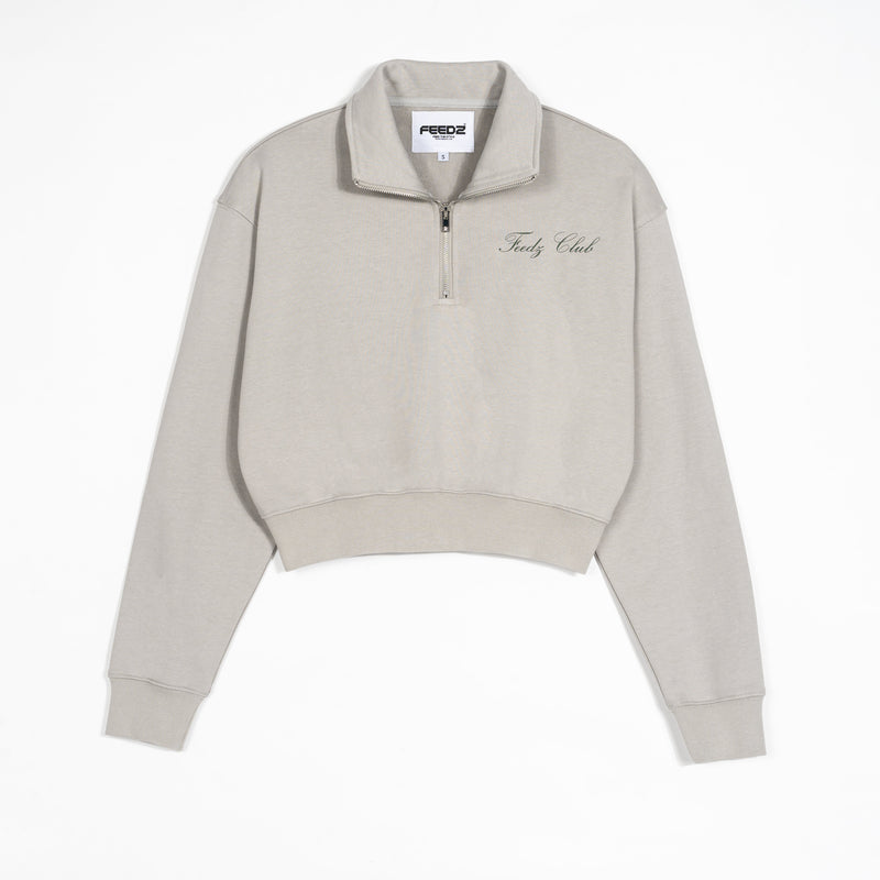 Feedz Club Women Cropped Zip Sweatshirt Feedz