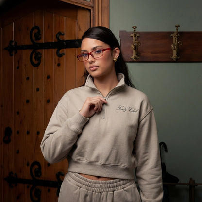 Feedz Club Women Cropped Zip Sweatshirt