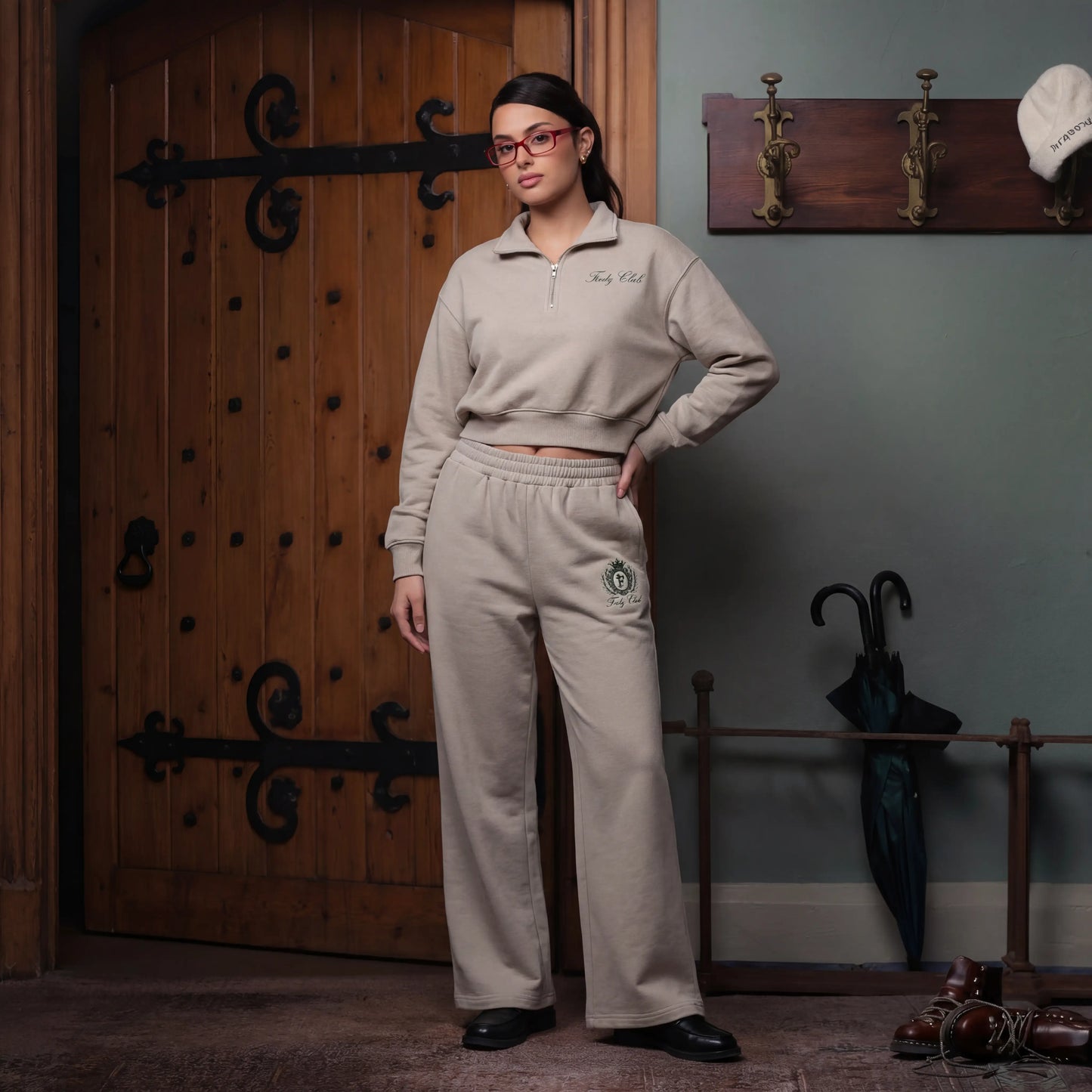 Feedz Club Women Cropped Zip Sweatshirt