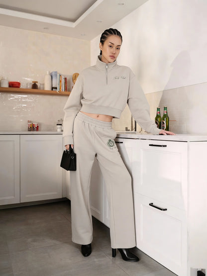 Feedz Club Women Cropped Zip Sweatshirt